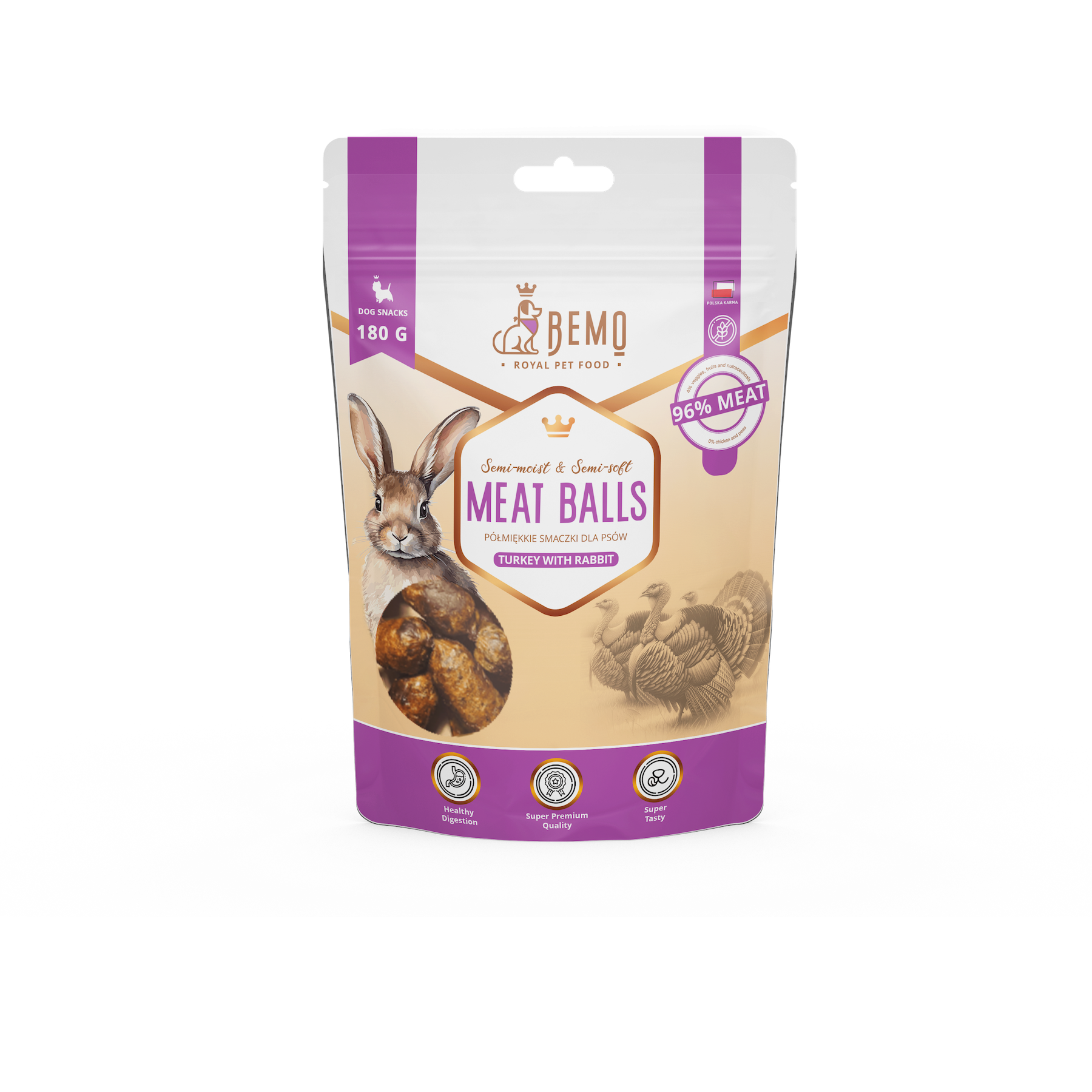 Meat Balls Turkey with rabbit - półmiękkie smaczki dla psów z królikiem