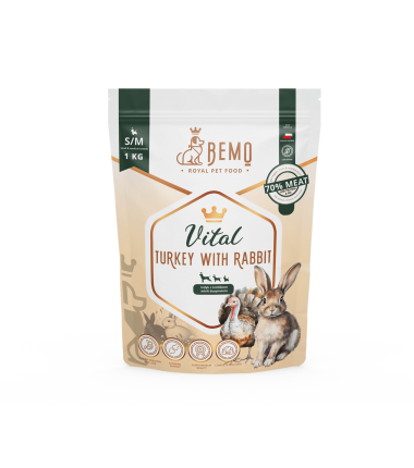 Bemo Vital -  wzmacniająca odporność karma sucha dla psa z indykiem i królikiem