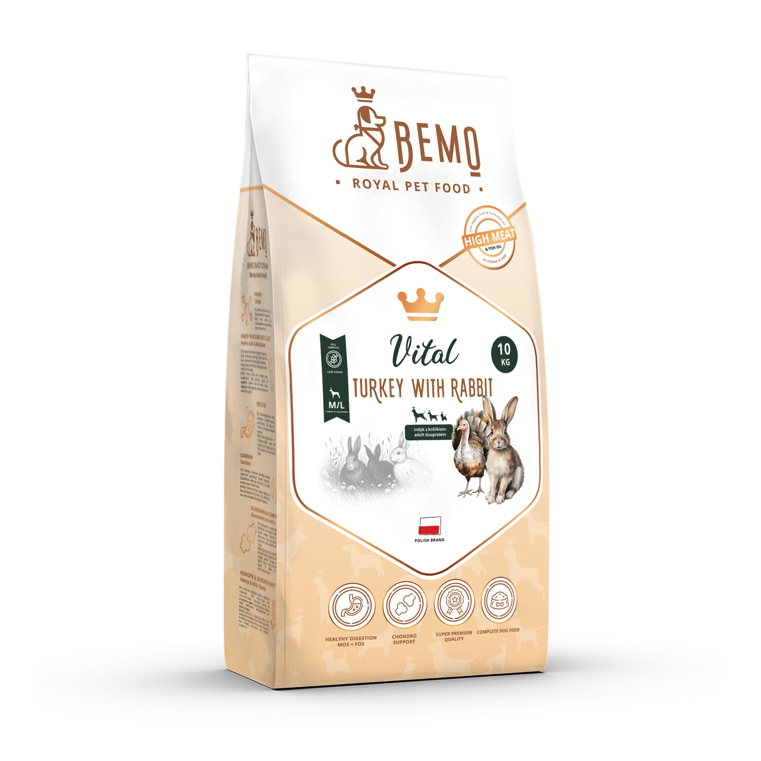 Bemo Vital -  wzmacniająca odporność karma sucha dla psa z indykiem i królikiem