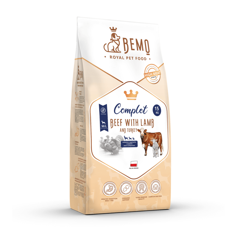 Bemo Complet - multiproteinowa karma sucha dla psa z wołowiną, indykiem i jagnięciną