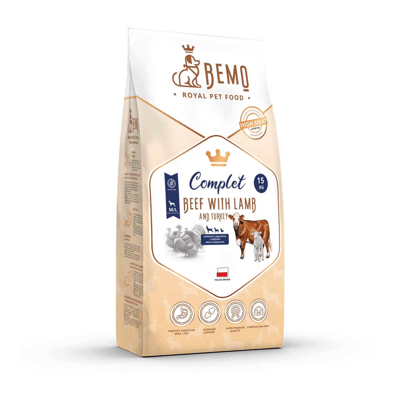 Bemo Complet - multiproteinowa karma sucha dla psa z wołowiną, indykiem i jagnięciną