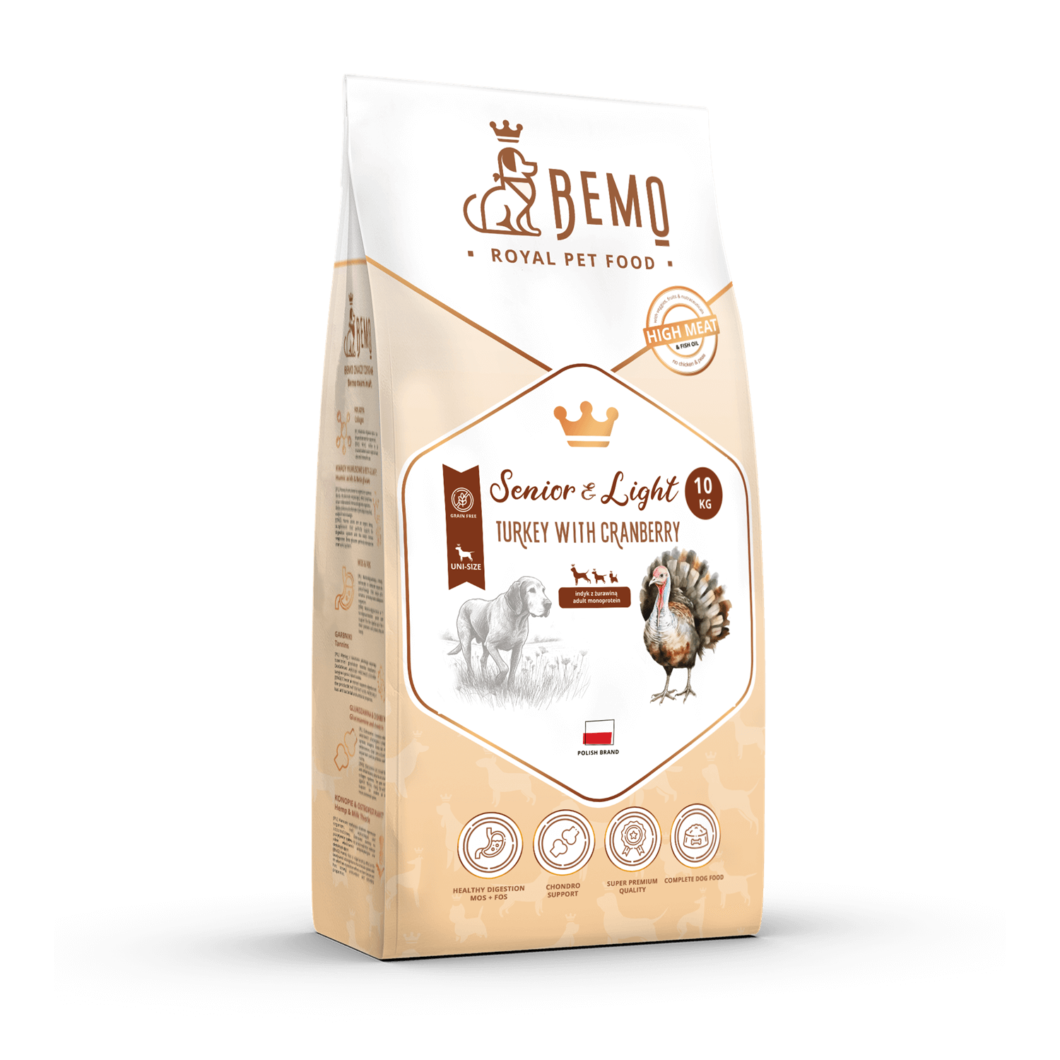 Bemo Senior & Light - karma sucha dla psiego seniora i psów z nadwagą -  indyk z żurawiną