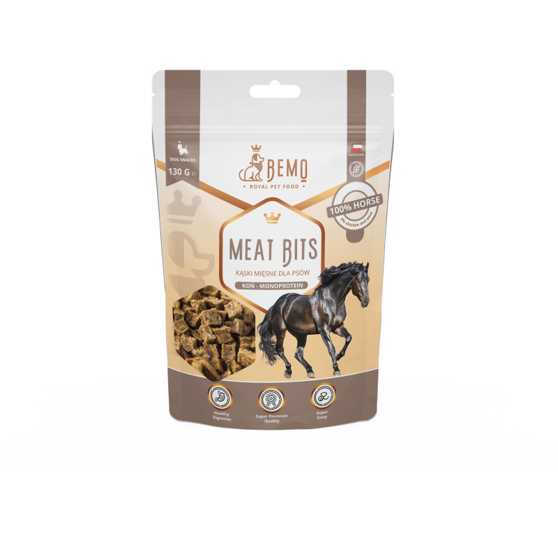 Meat Bits Horse - hipoalergiczne, półmiękkie smaczki dla psów z koniną