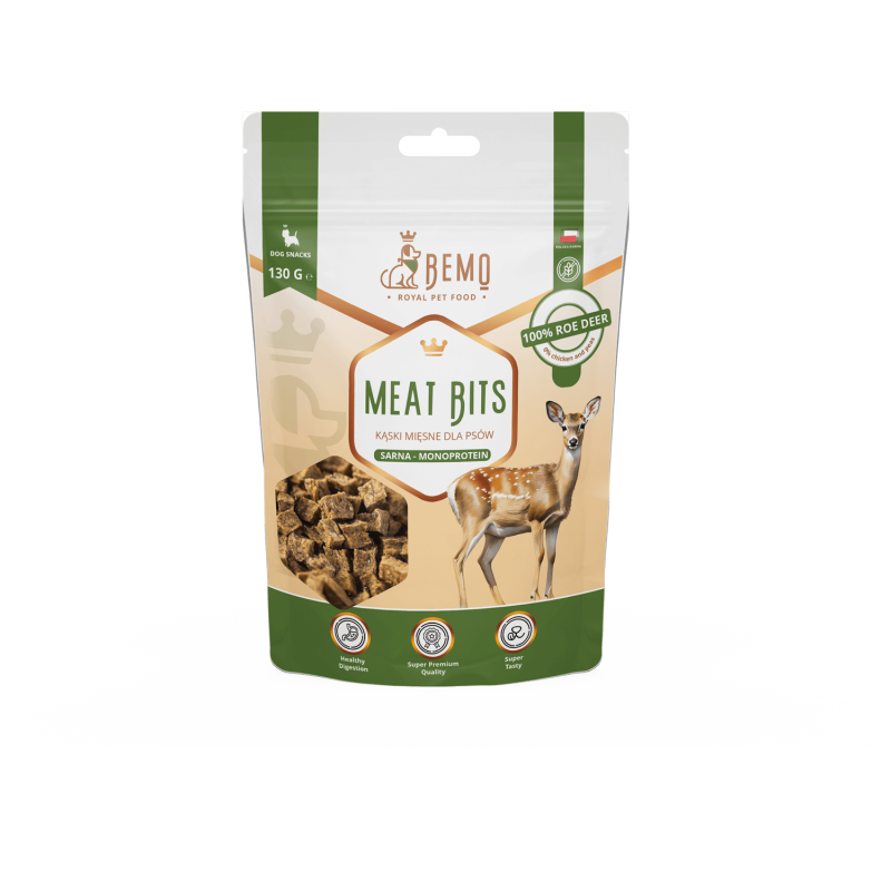 Meat Bits Roe Deer - hipoalergiczne, półmiękkie smaczki dla psów z sarniną