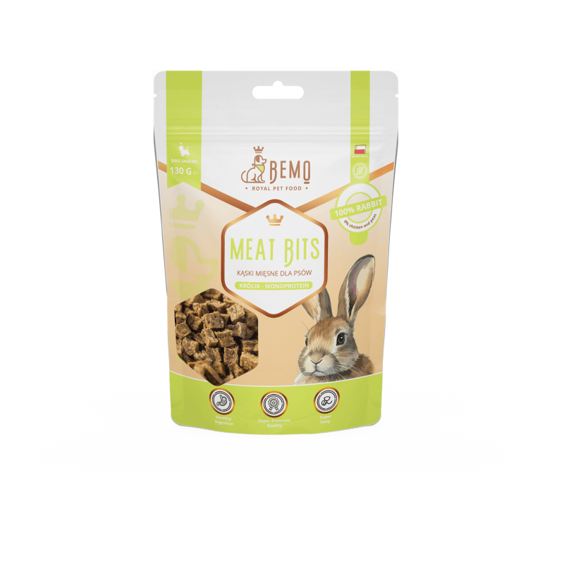 Meat Bits Rabbit - hipoalergiczne, półmiękkie smaczki dla psów z królikiem